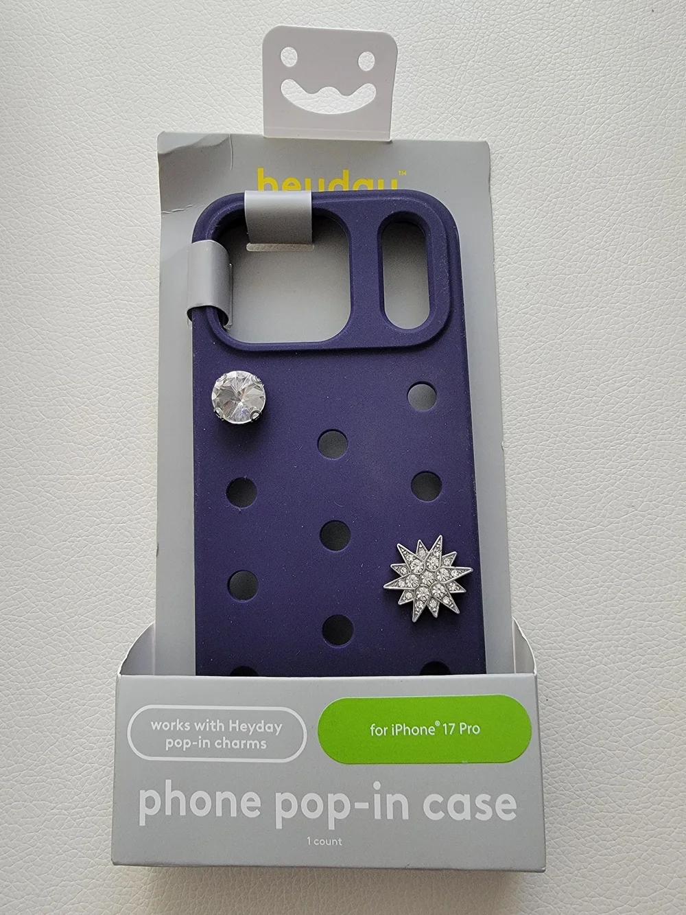 heyday Purple Phone 17 Pro Pop-In Case with Crystal Charms